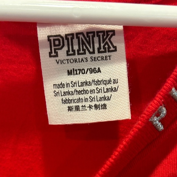 VS PINK Tank Top Red with Sparkly Stars Medium - Picture 4 of 10
